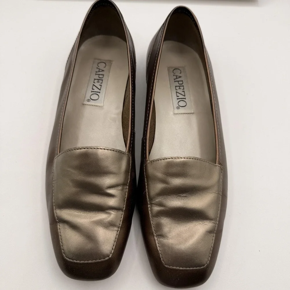 Capezio‎ Shoes Womens Size 7.5 Bronze Jenny Slip On Loafer Flats Comfort